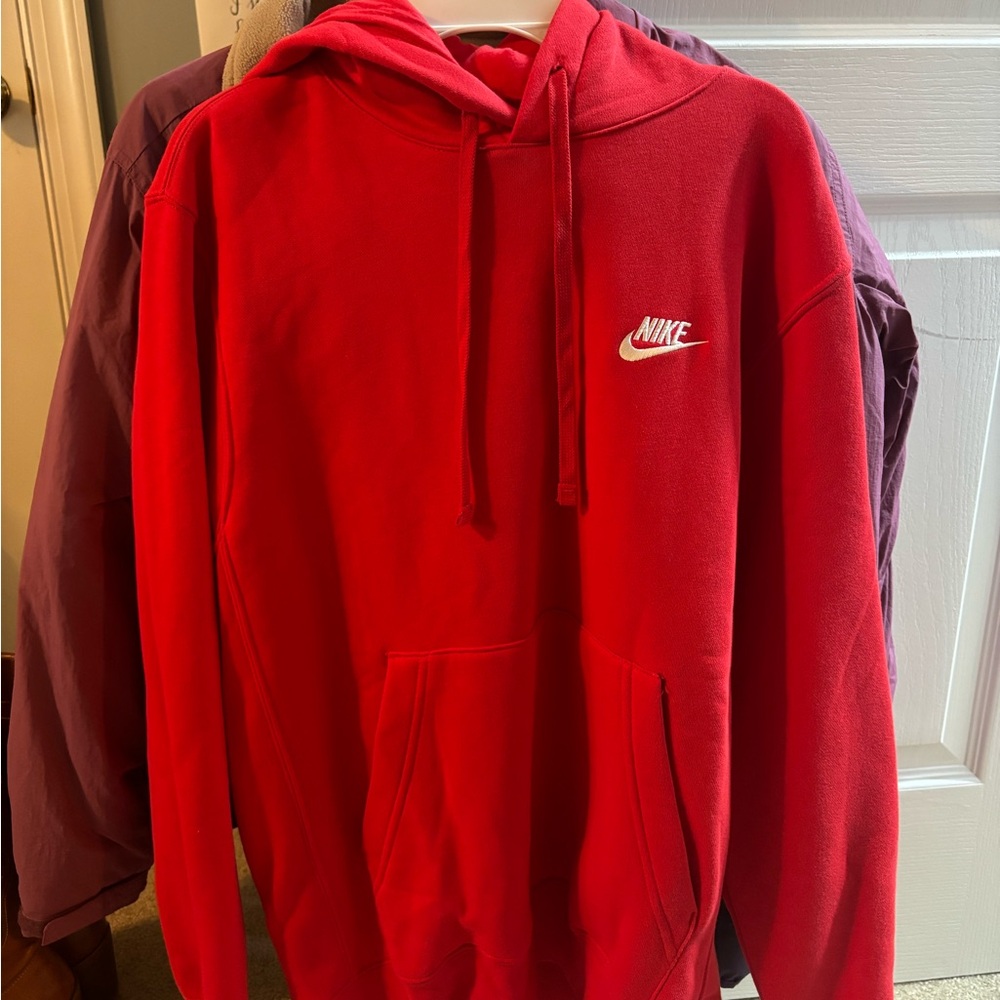 Red Nike hoodie